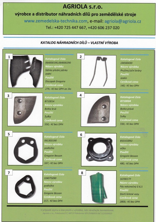 katalog náhradních dílů na zemědělské stroje