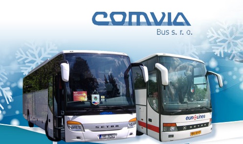 COMVIA BUS, s.r.o., Praha 5, autobusová doprava, zájezdy, lyžování, turistické výlety, transfery