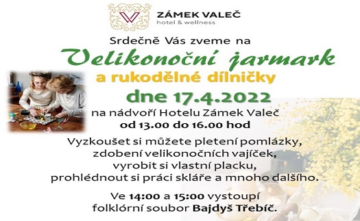 Velikonoční jarmark a rukodělné dílničky v Hotel Zámek Valeč