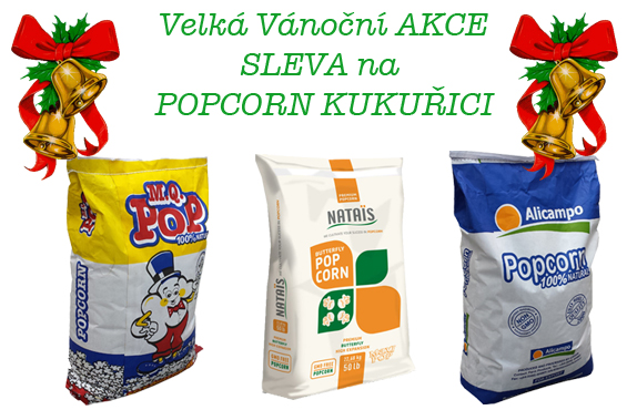 Vánoční akce a slevy na popcorn kukuřici