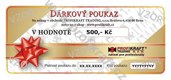 Tip na vánoční dárek pro muže - poukaz na nákup nářadí v libovolné hodnotě