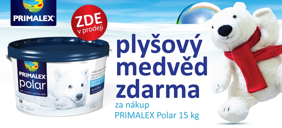 Interiérový bílý nátěr Primalex POLAR s bílým medvědem zdarma