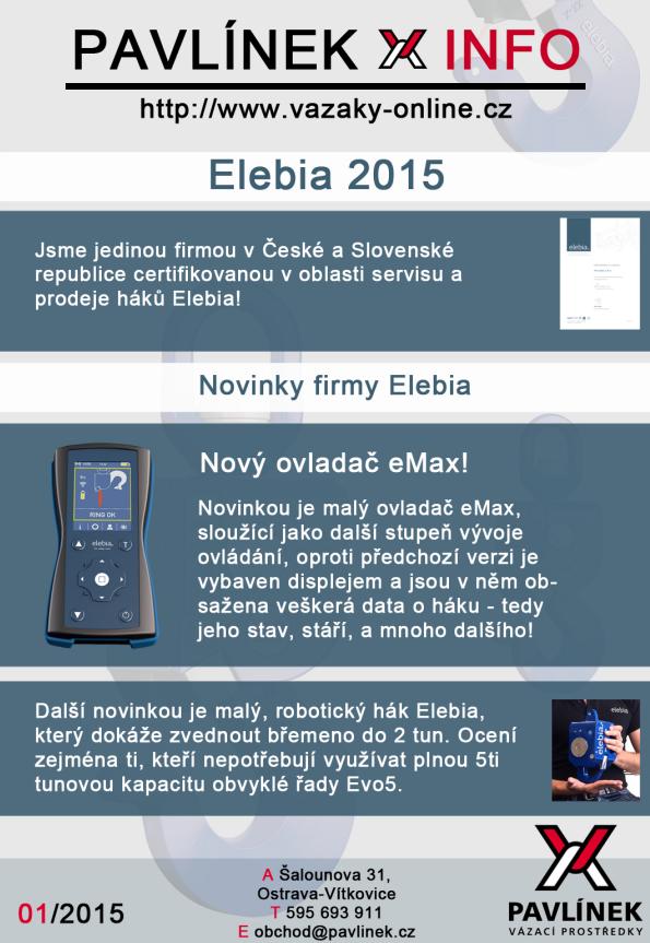 Jeřábový hák s dálkovým ovládáním Elebia