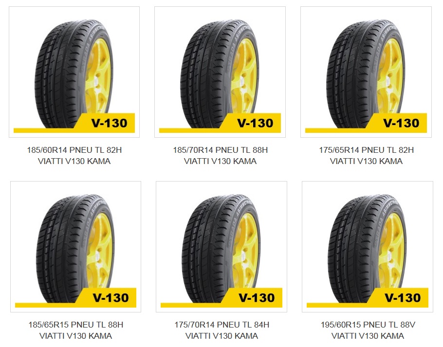 letní pneumatiky KAMA Viatti v mnoha rozměrech