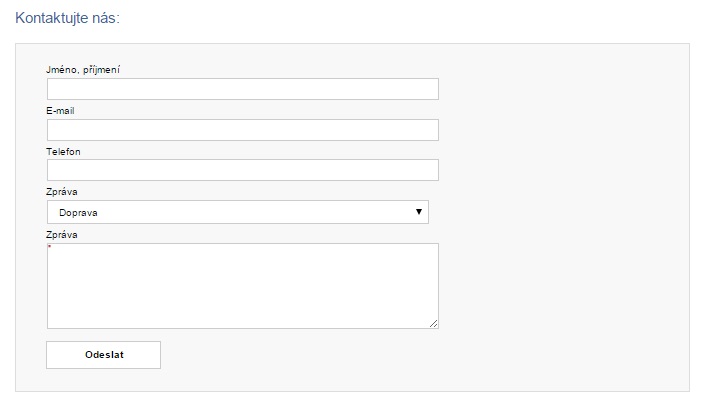 V případě dotazu, využijte náš formulář na webu