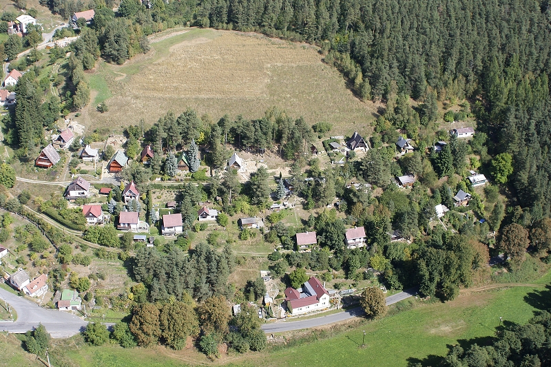 Obec Věžná v okrese Žďár nad Sázavou, rekreační oblast s chatami