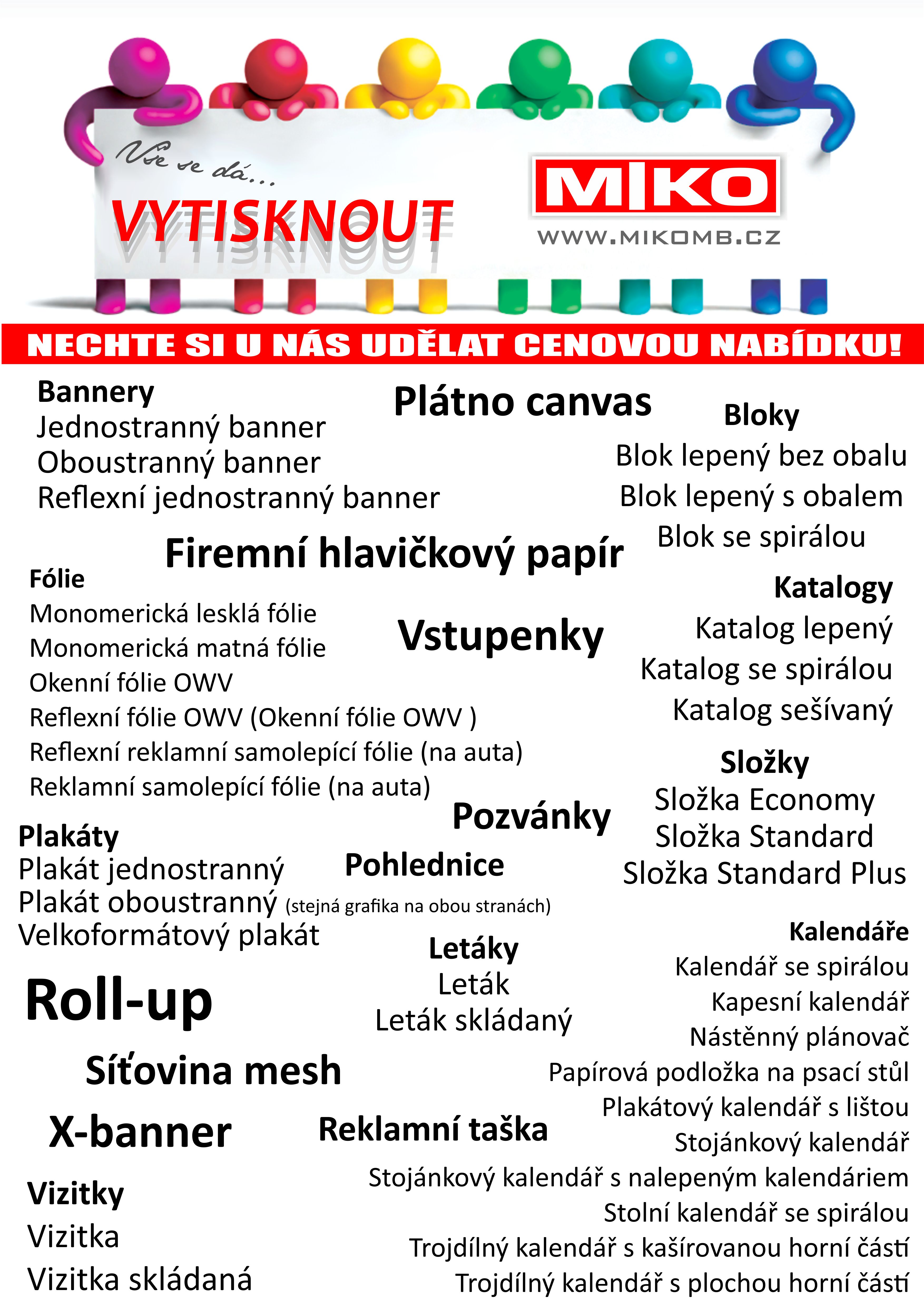 Tiskařské práce, tiskopisy Třebíč