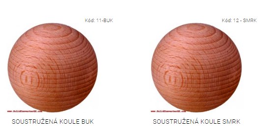 Soustružené dřevěné koule