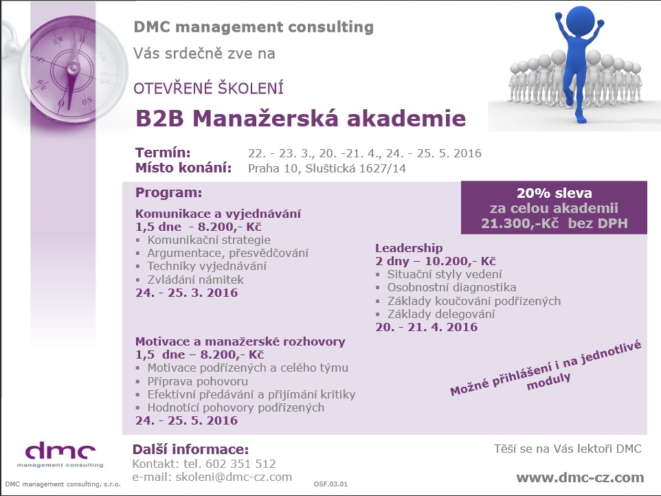 B2B Manažerská akademie pozvánka